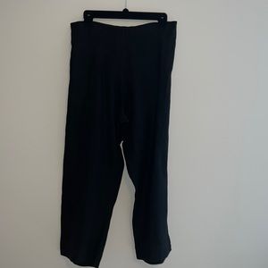 Bryan Walker black linen cropped casbah pants